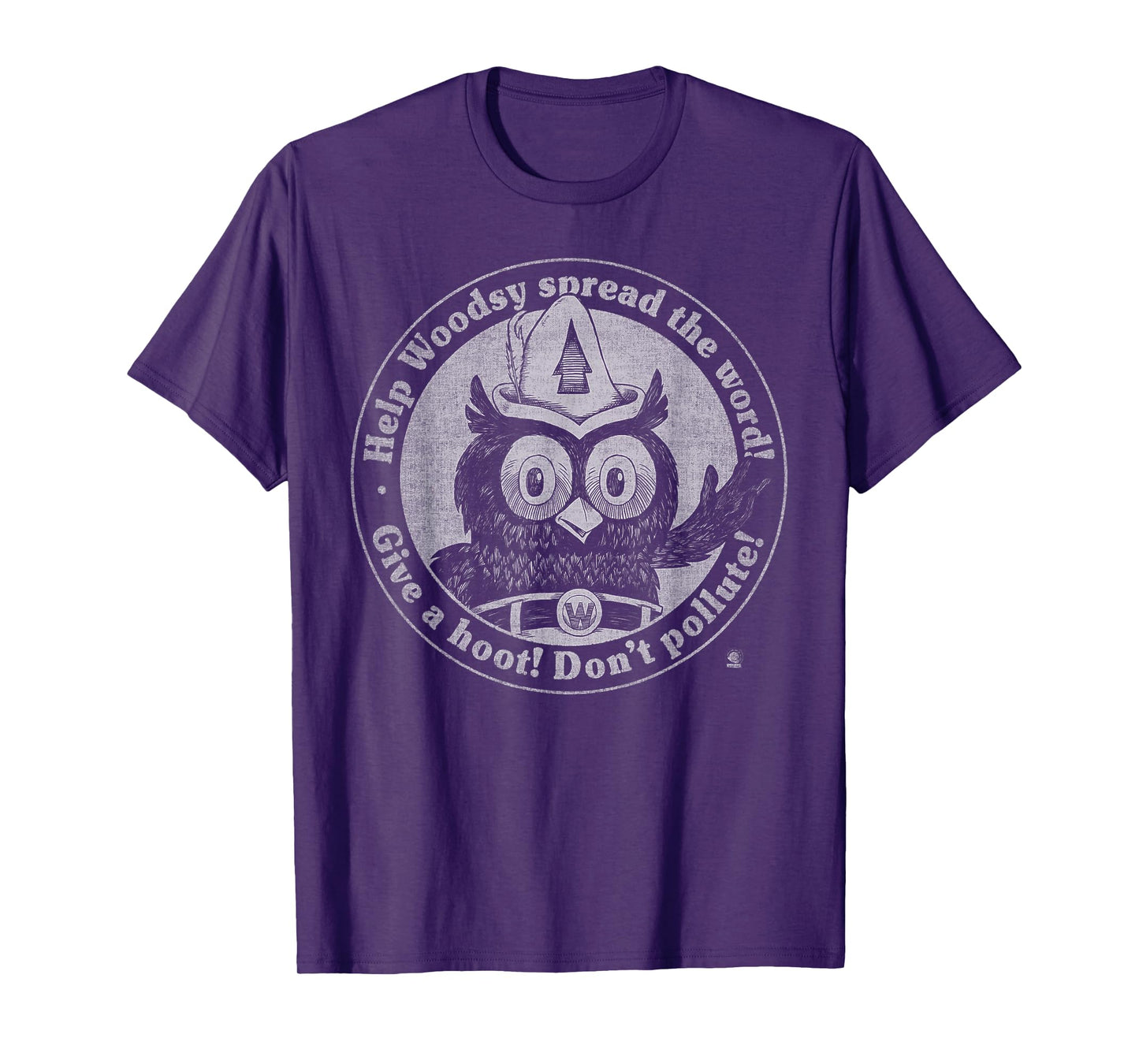Woodsy Owl Give a Hoot Distressed and Faded Retro T-Shirt