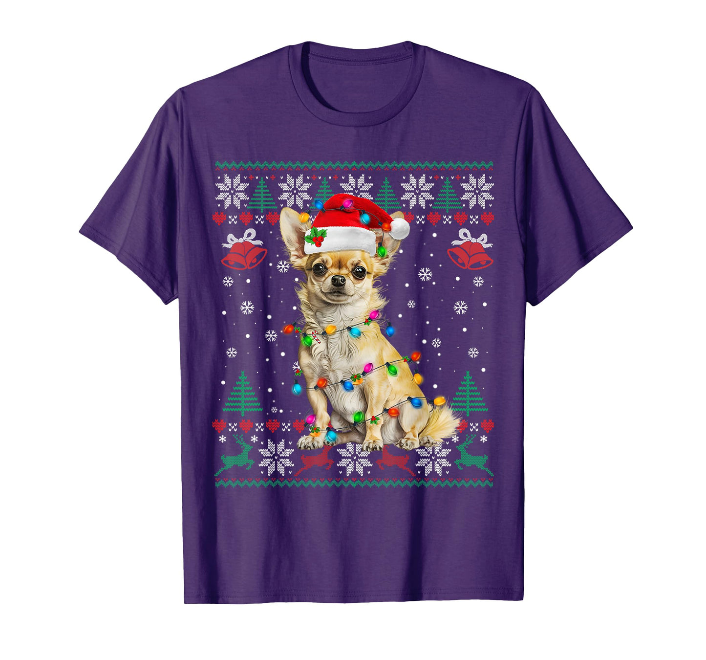 Chihuahua Christmas Santa Ugly Sweater Dog Lover Xmas T-Shirt