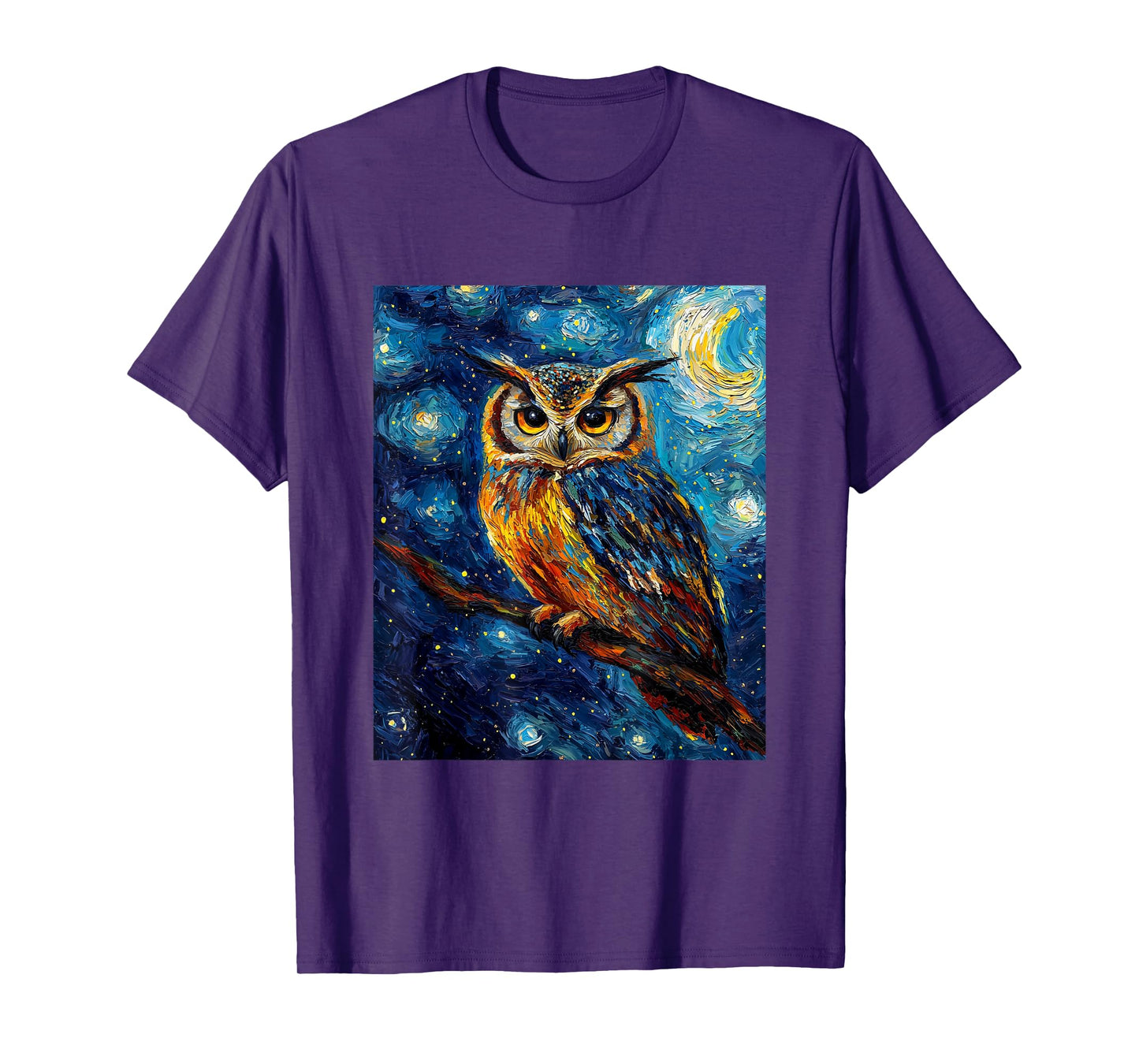 Owl Bird - Van Gogh Style - Starry Night T-Shirt