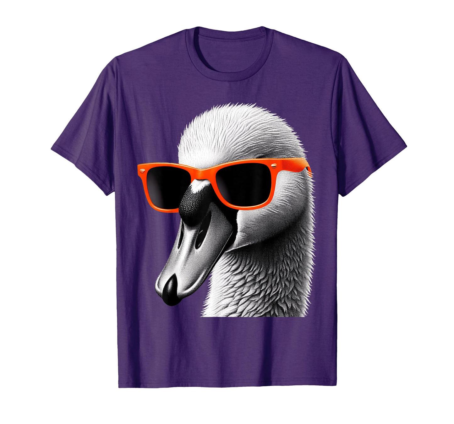 Cool Swan Bird Wearing Sunglasses Graphic Art T-Shirt