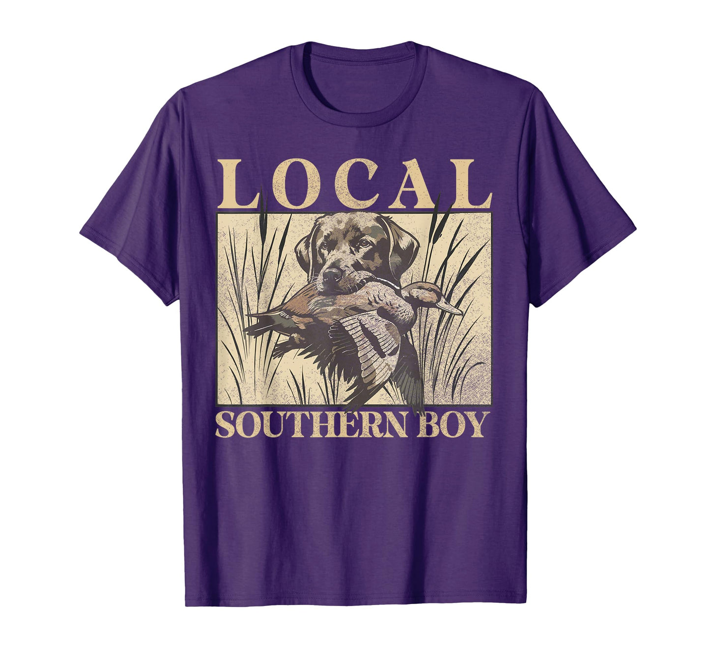 Local Southern Boy Duck Hunting Black Lab Outdoor Vintage T-Shirt