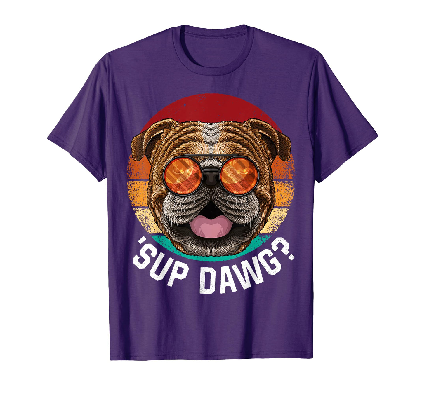 'Sup Dawg Bulldog Funny Dog Retro Vintage Puppy T-Shirt