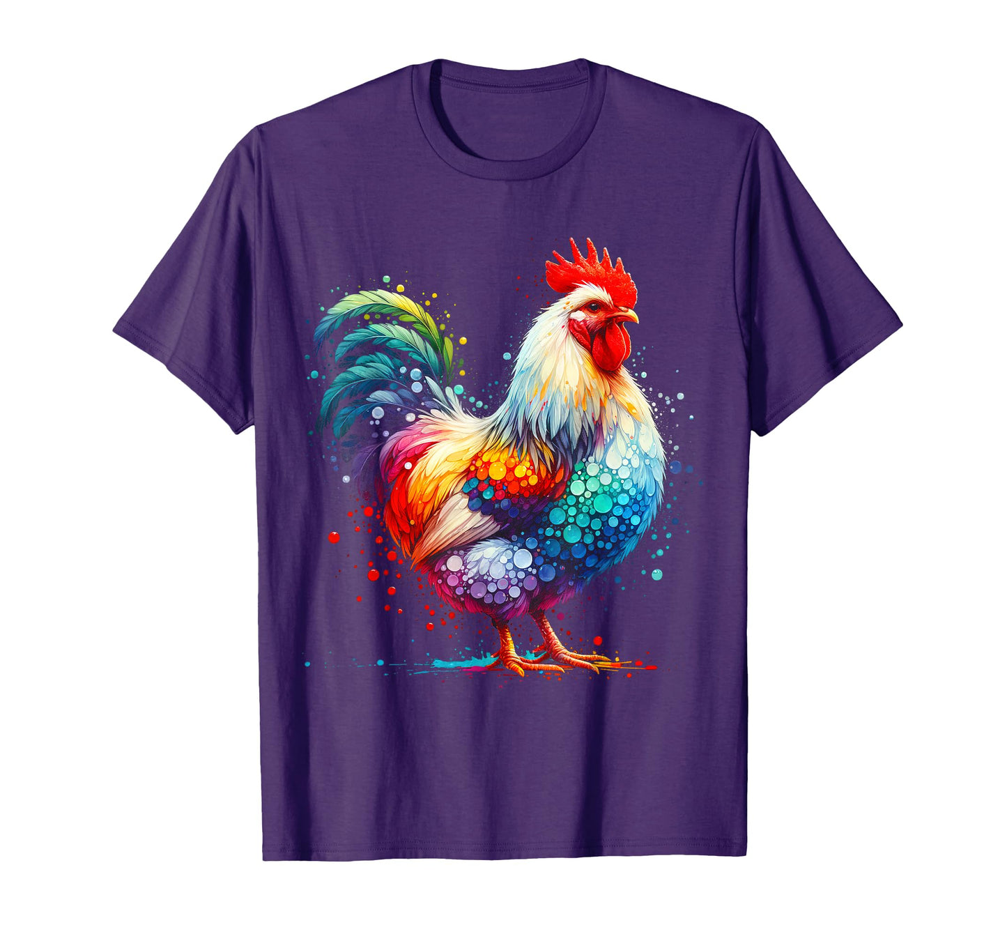 Chicken Art Graphic Women Farm Chicken Lover Funny Colorful T-Shirt