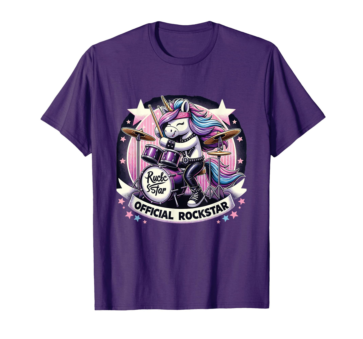 Funny Unicorn Drums Rockstar Band official rockstar T-Shirt