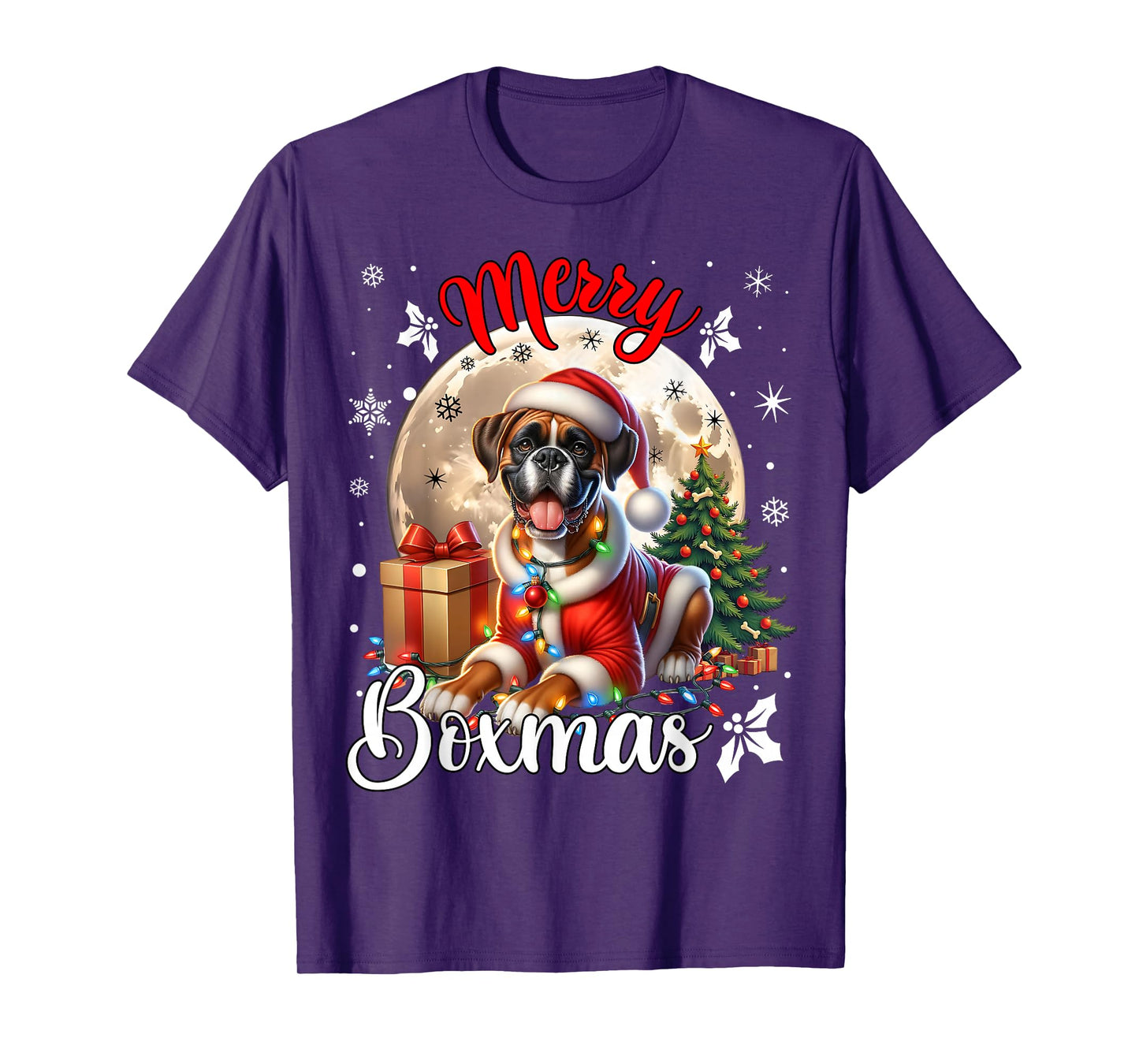 Boxer Christmas Boxer Dog Costume Boxer Xmas Merry Boxmas T-Shirt