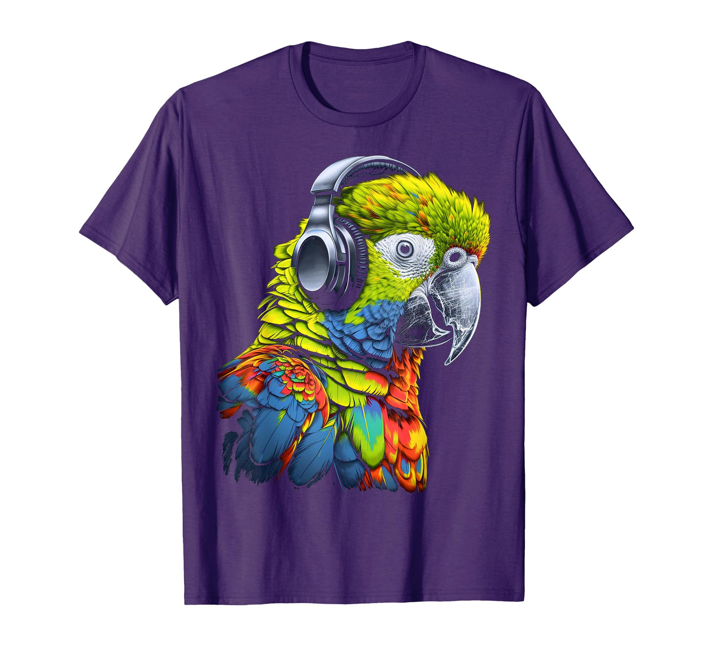 Parrot Music Art Headphones Musicians Animal Bird Parrot T-Shirt
