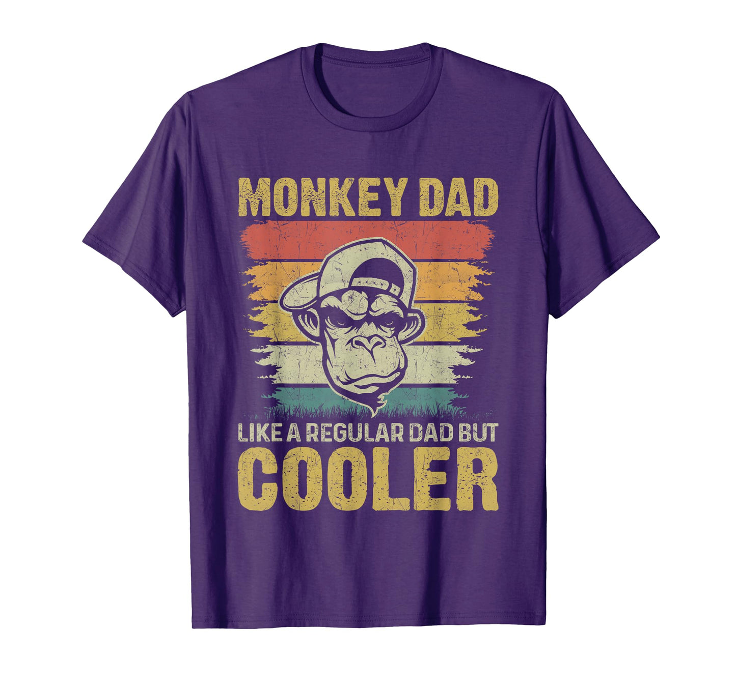 Retro Monkeys Father Men Animal Monkey Dad T-Shirt