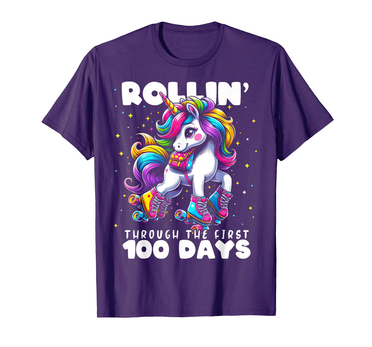 100 Days of School Girls Teacher 100th Day Unicorn Outfit T-Shirt