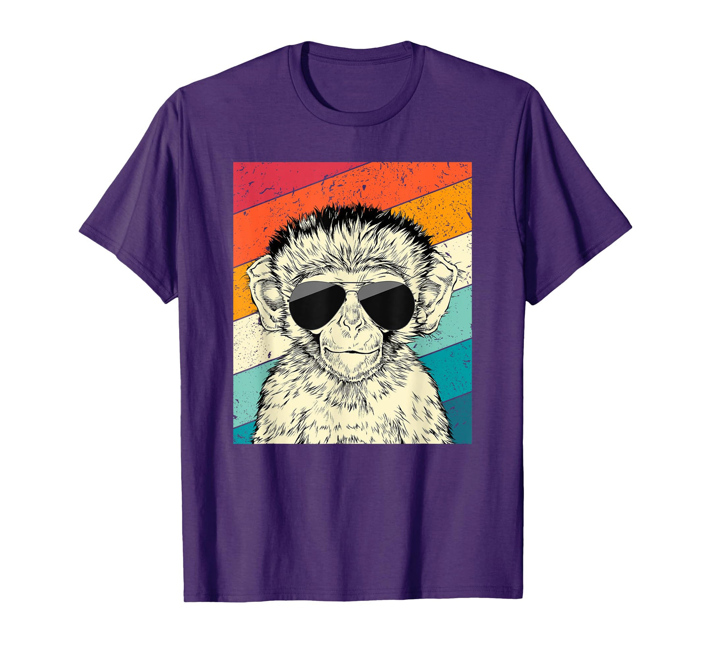 Retro Vintage Monkey with Sunglasses Wild Life Lovers T-Shirt