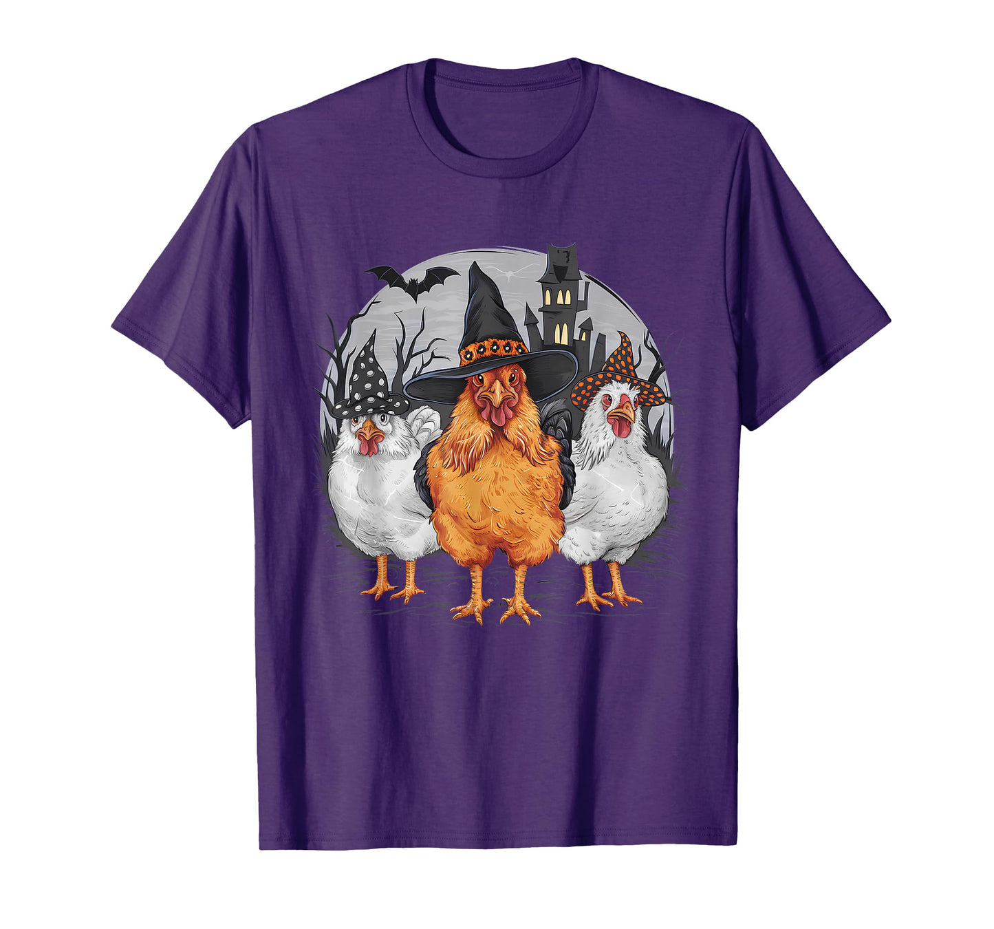 Funny Halloween Chickens Witch Spooky Season T-Shirt
