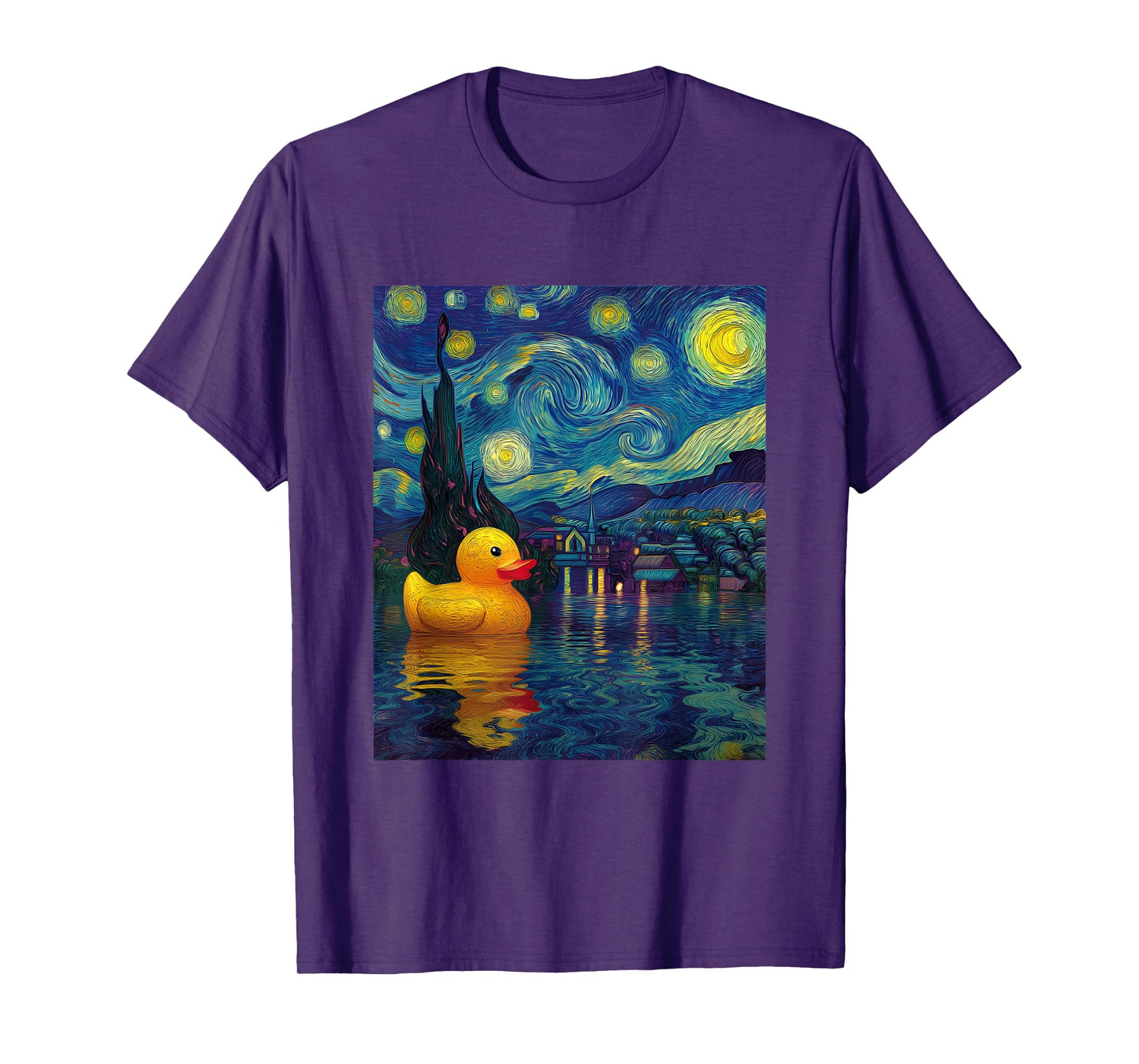 Rubber Duck Duckie Ducky Van Gogh Style Starry Night Funny T-Shirt