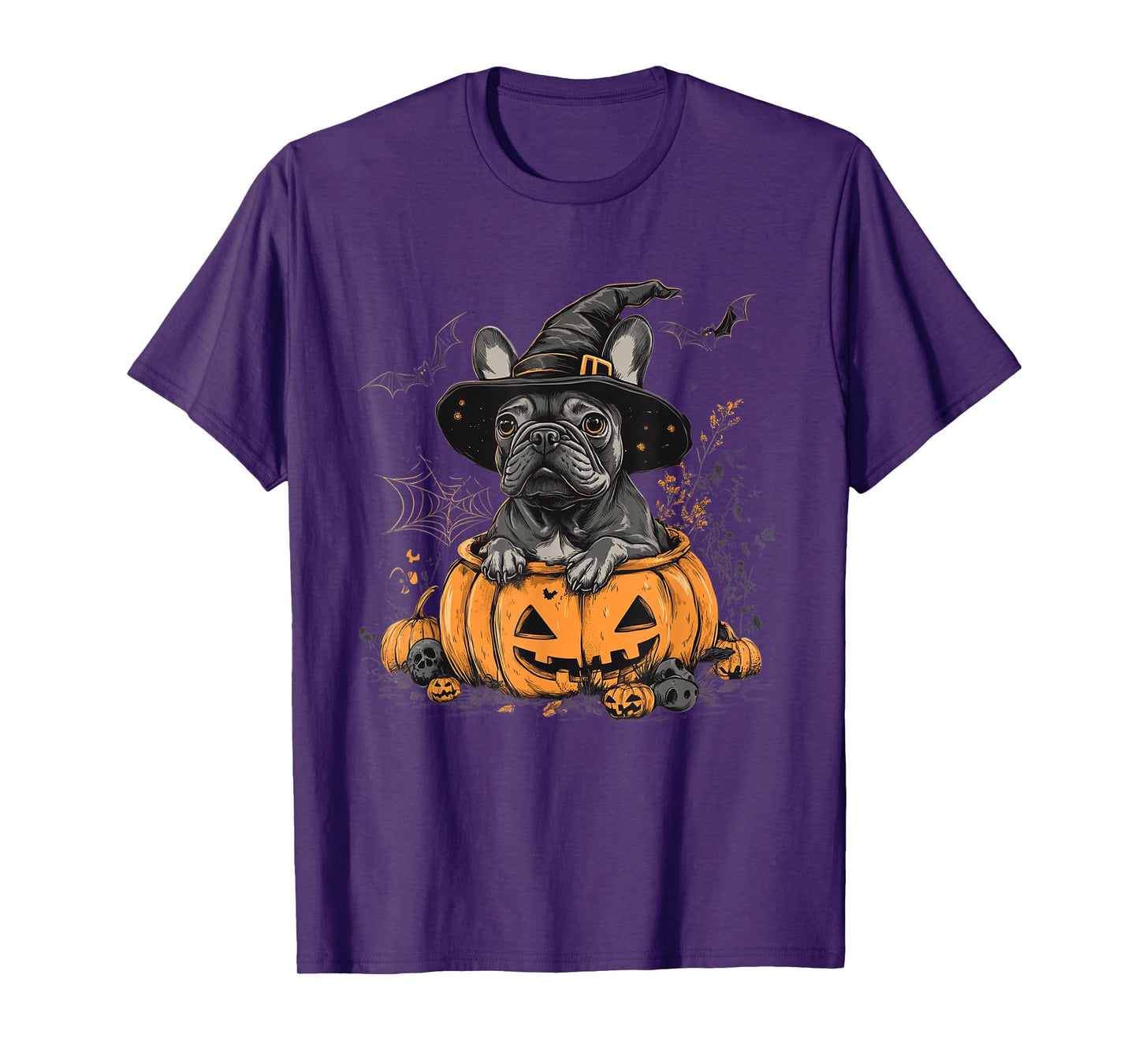 French Bulldog Dog Pumpkin Halloween Thanksgiving Men Women T-Shirt