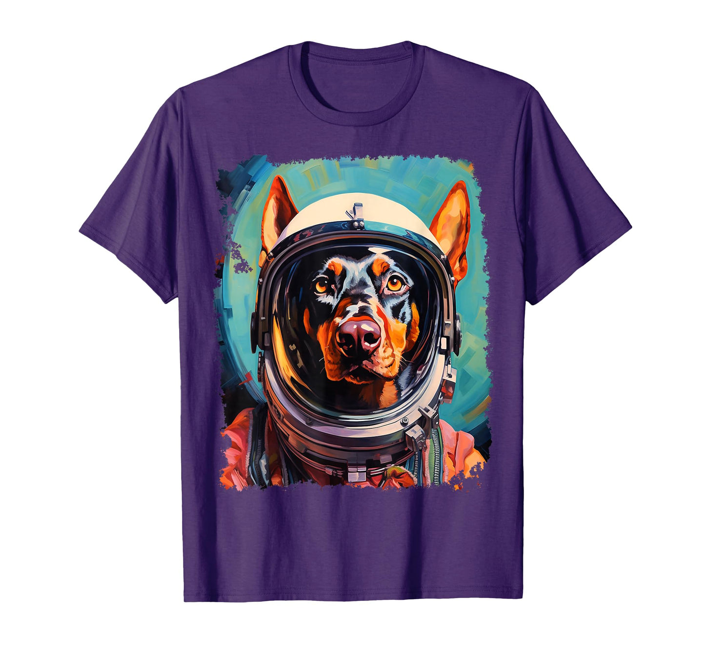 Pop Art Dog Doberman Space Astronaut T-Shirt