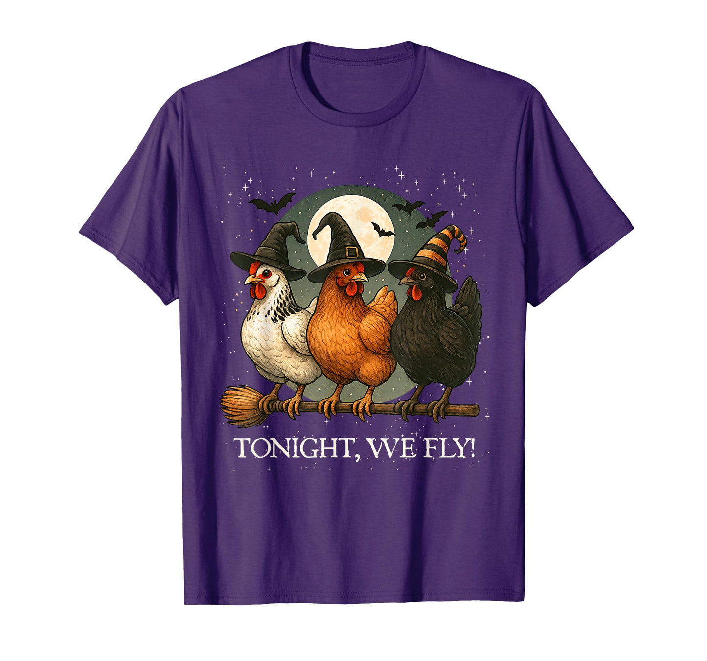 Tonight We Fly Funny Chicken Spooky Season Farm Halloween T-Shirt