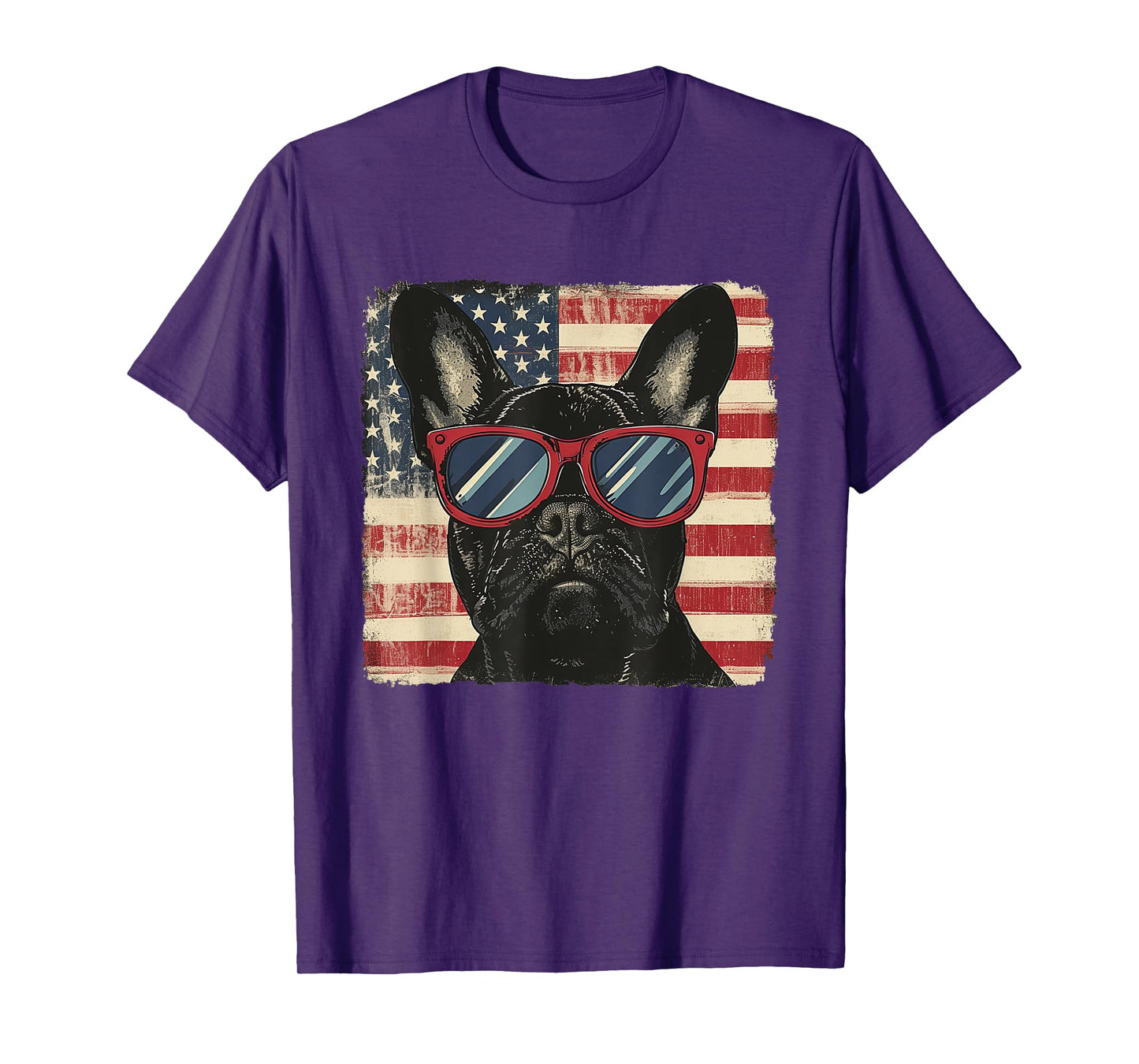 Frenchie America Flag 4th of July Women Men Kids T-Shirt
