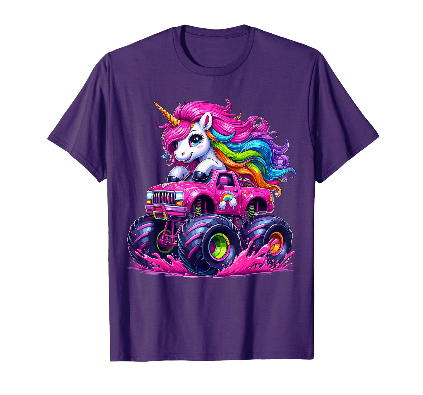 Unicorn Riding Monster Truck T-Shirt