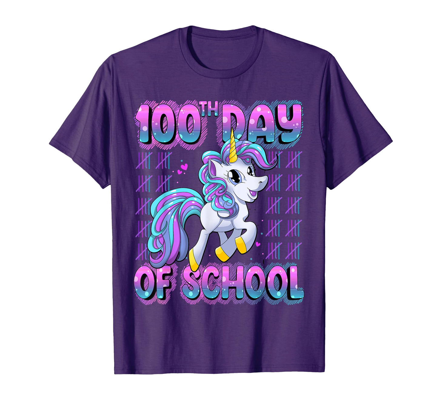 100 Days Of School Shirt Unicorn 100 Days Smarter 100th Day T-Shirt