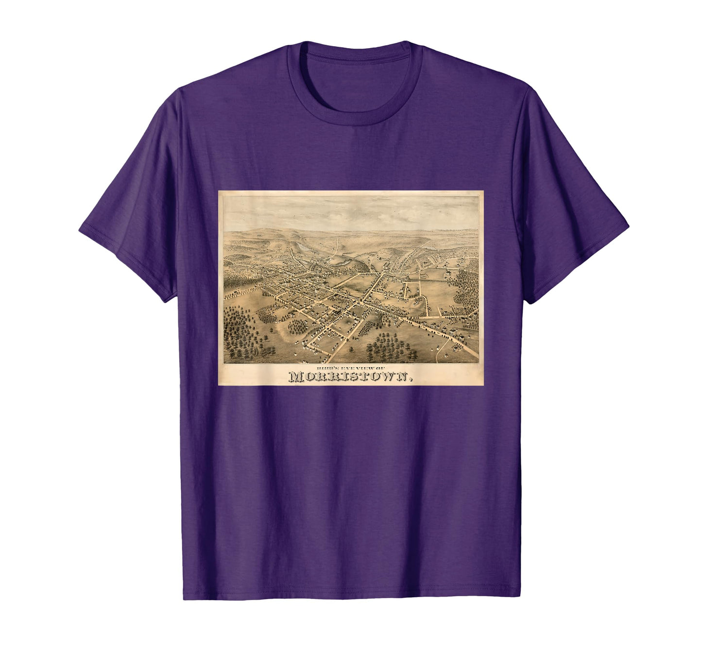 Vintage Morristown NJ Map (1876) T-Shirt