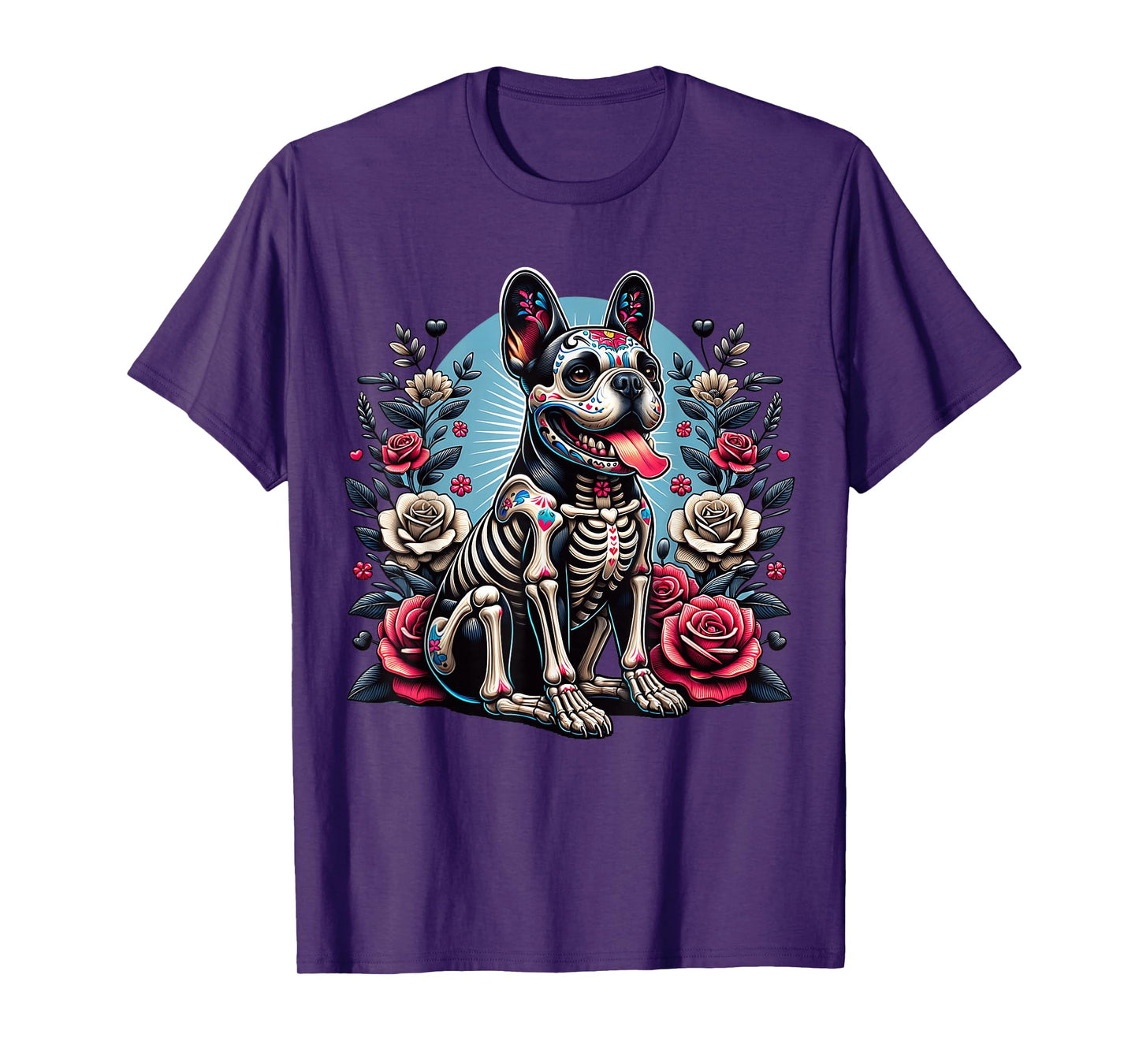 French Bulldog Dia De Los Muertos Frenchie Halloween T-Shirt