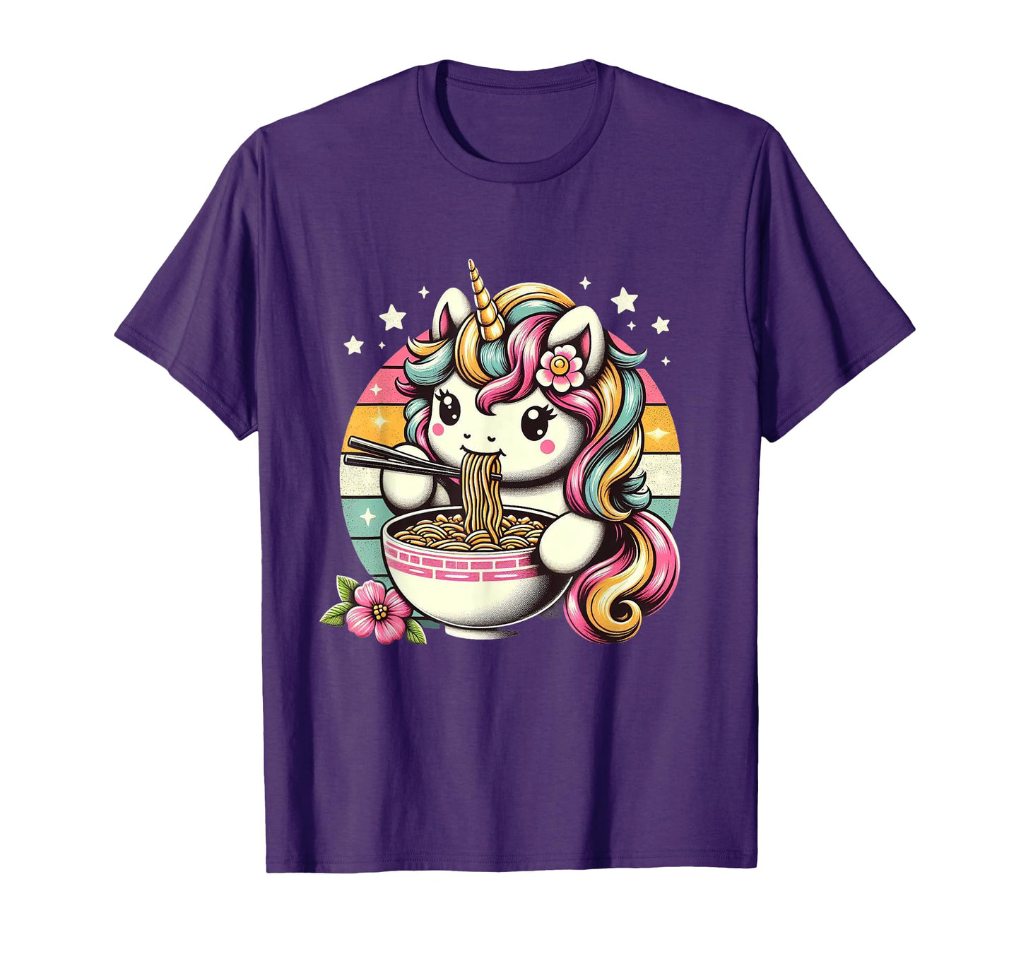 Unicorn Ramen Kawaii Neko Japanese Noodles Aesthetic T-Shirt