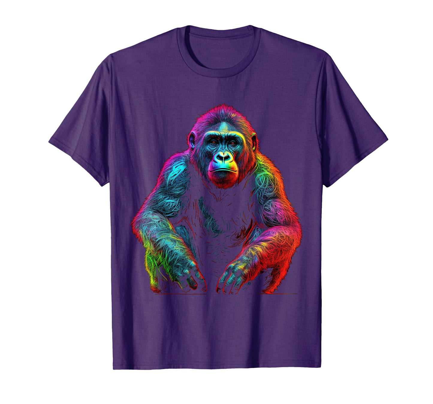 Monkey Colourful Art Animal Creative Animal Motif Monkey T-Shirt