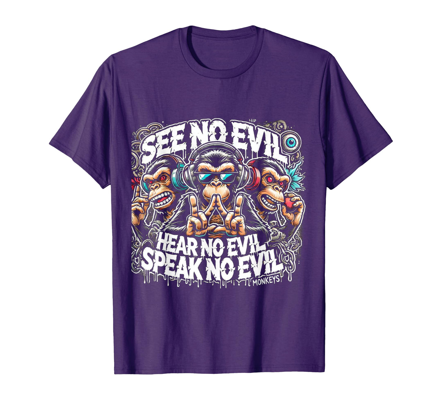 Three Wise Monkeys See No Evil Hear No Evil Speak No Evil T-Shirt