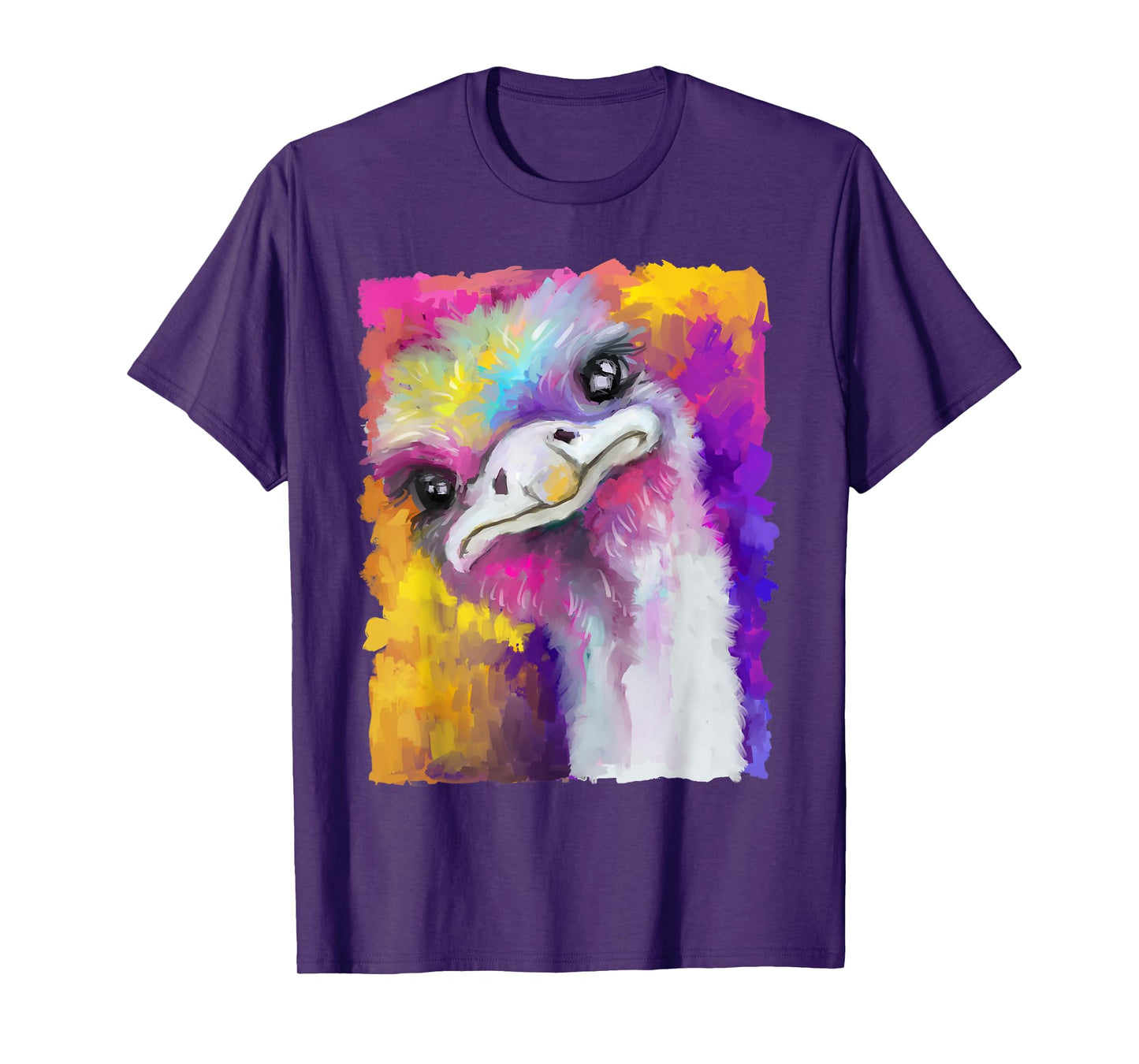 Ostrich Watercolor Funny Animal Lovers Outfit Men Women Kids T-Shirt