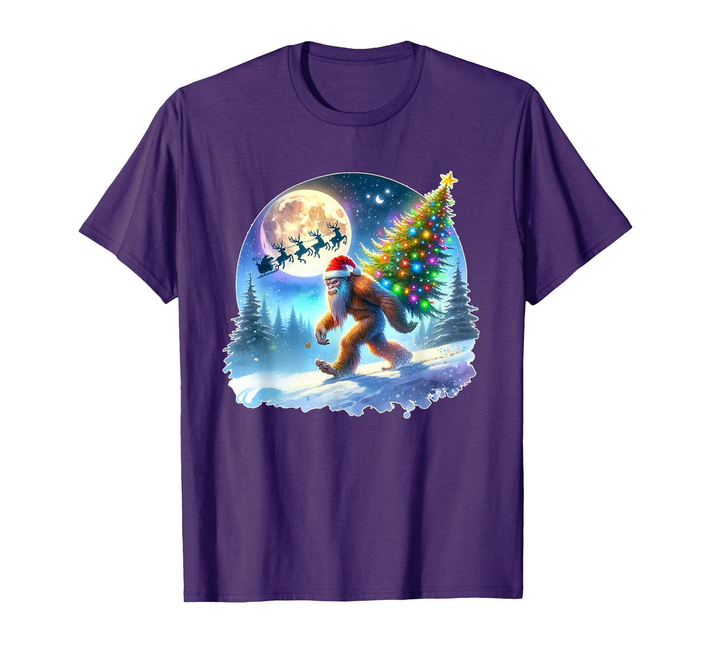 Bigfoot Christmas Santa Holiday Sasquatch Xmas T-Shirt