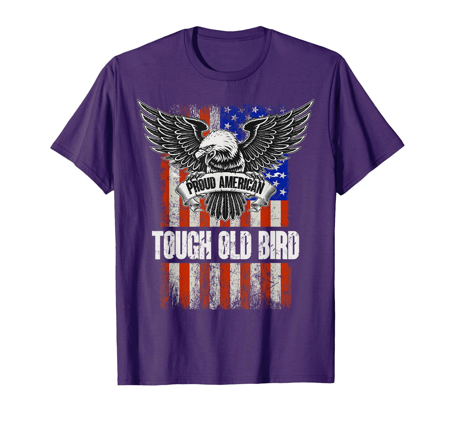 Patriotic American Flag And Eagle - Tough Old Bird T-Shirt