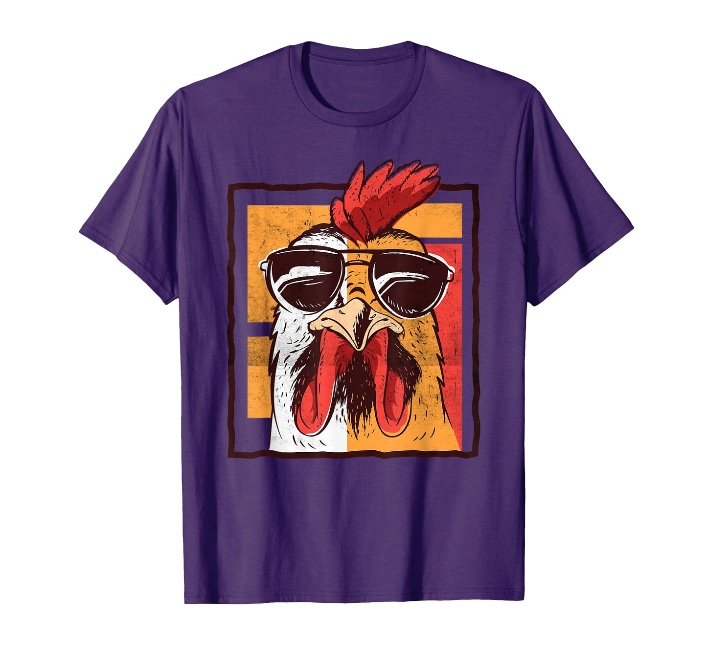 Retro Vintage Chicken Cool Rooster Wearing Sunglasses T-Shirt