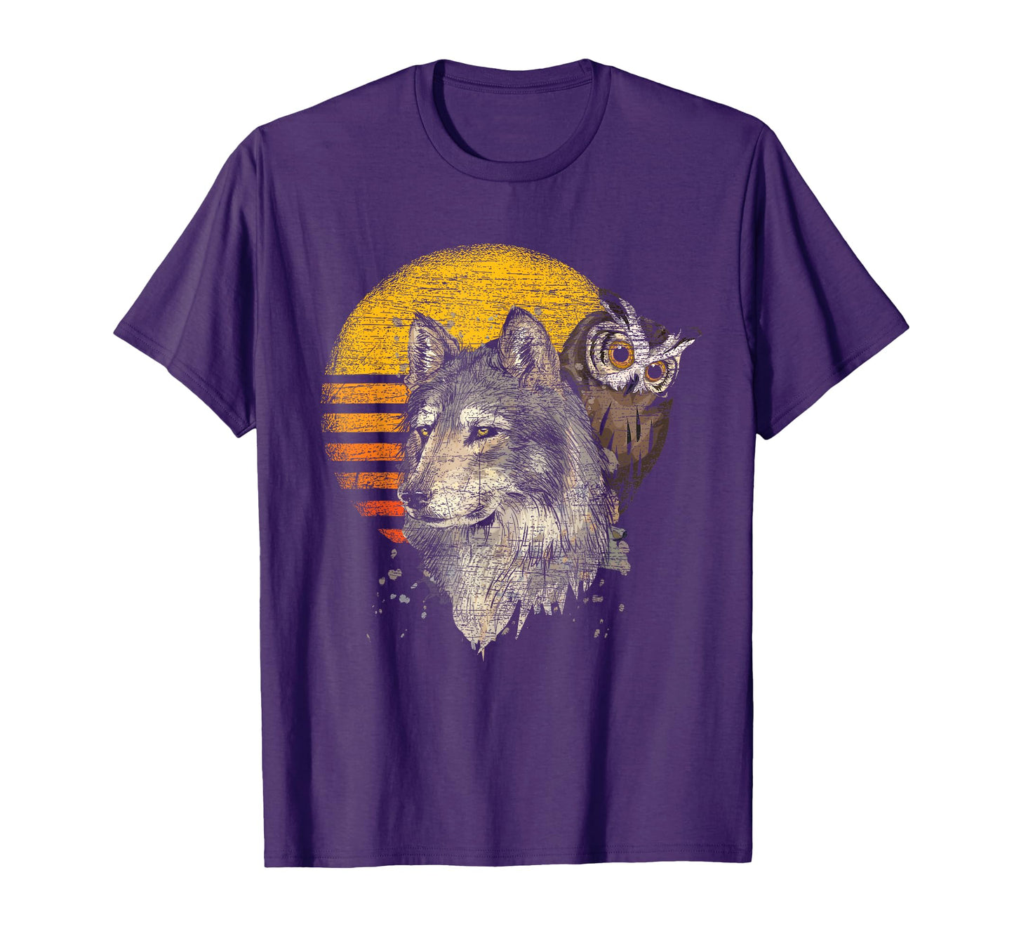 Retro Wolf Owl T-Shirt