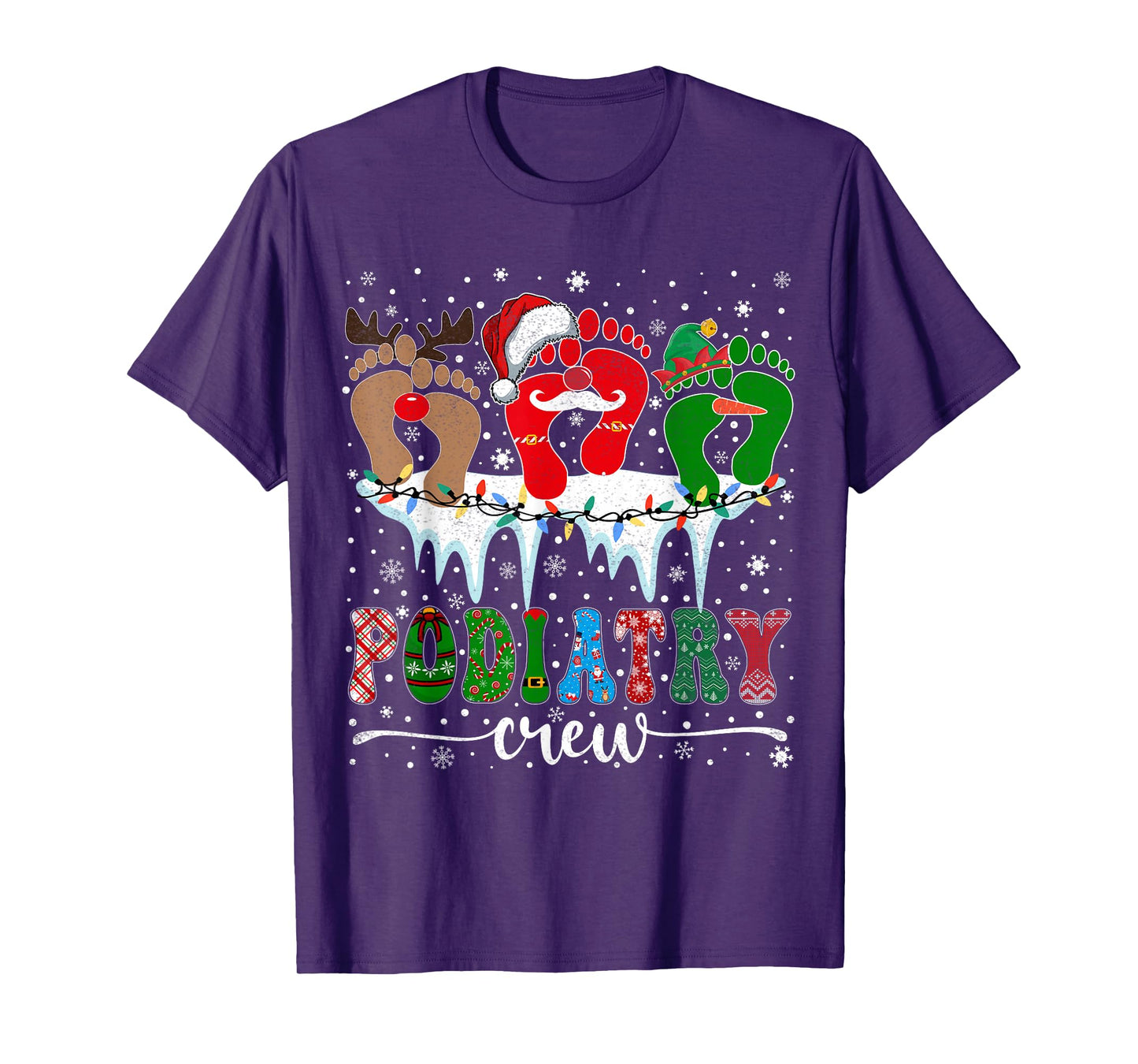 Christmas Footprint Doctor Podiatrist Podiatry Crew Xmas T-Shirt
