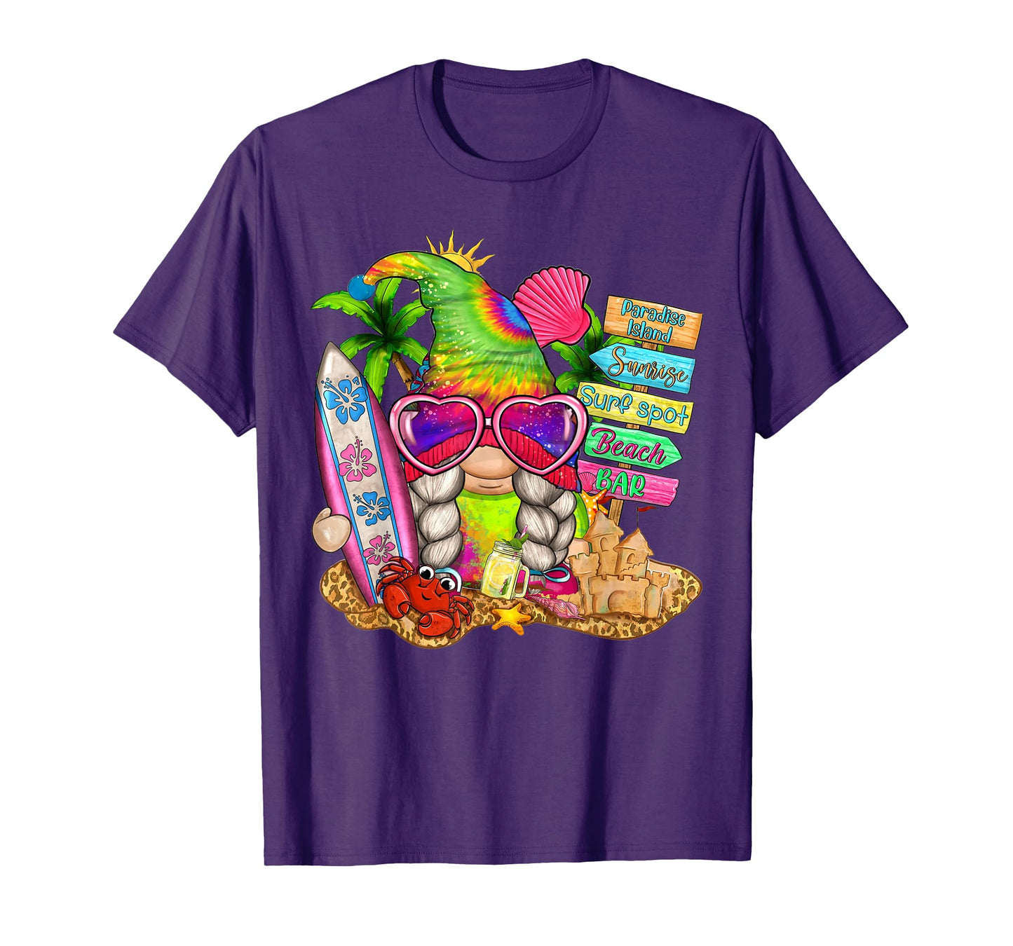 Summer Vibes Gnomes Beach Party Cute Gnome Hello Summer T-Shirt