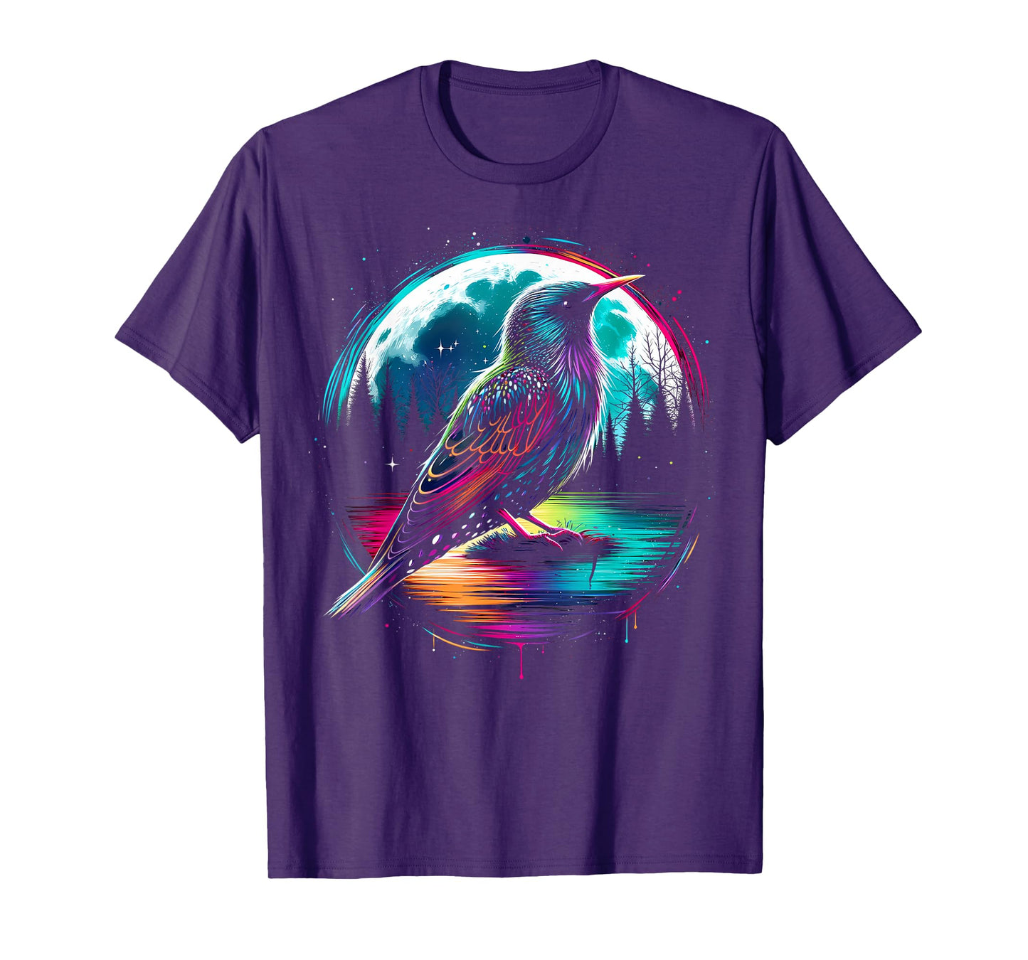 Colorful Starling Bird Spirit Animal Cool Illustration T-Shirt