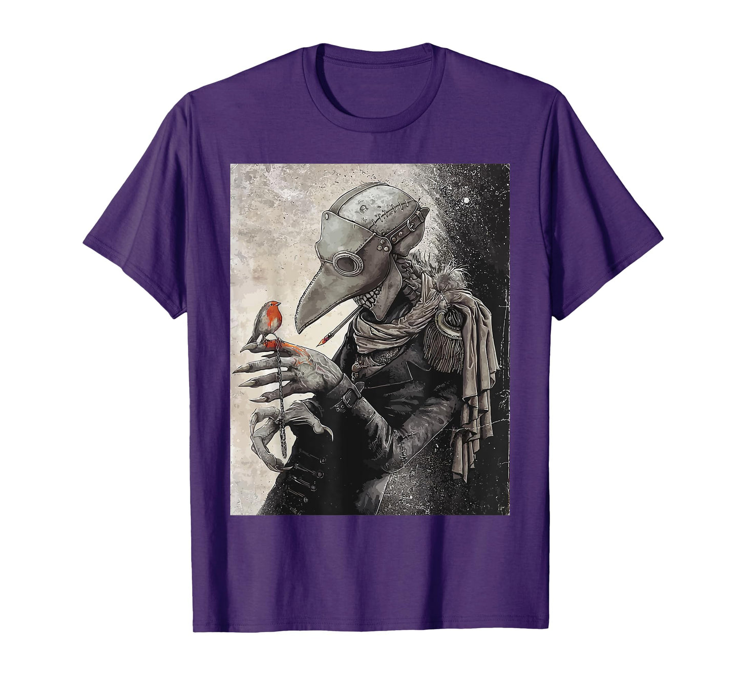 plague Doctor with little Bird Scary Grunge Goth Gothic T-Shirt