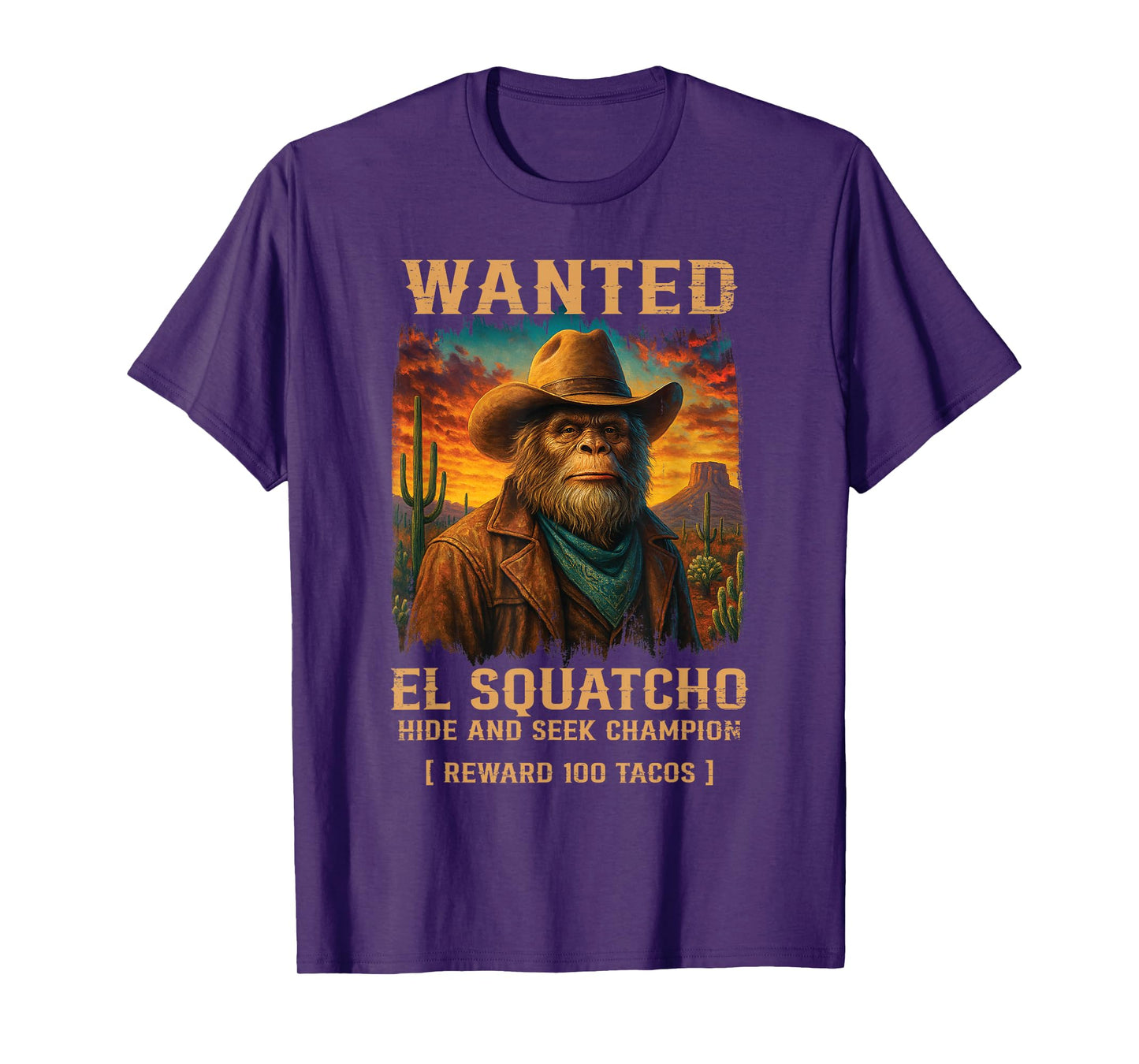 El Squatcho Hide Seek Funny Sasquatch Mexican Love Tacos T-Shirt