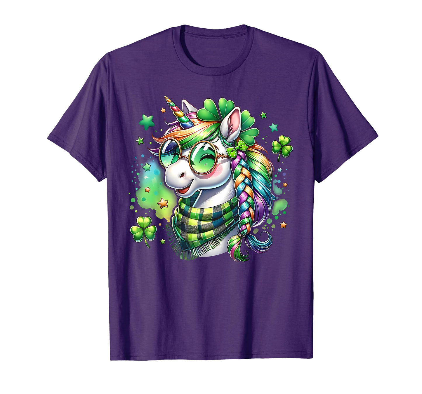 Cute Unicorn Shamrock St Patricks Day Girls Kids Lepricorn T-Shirt