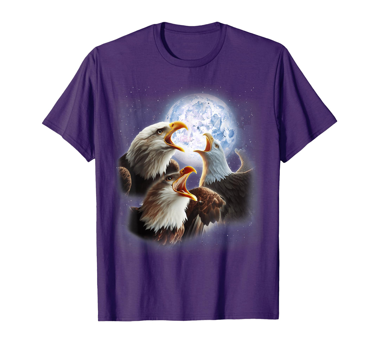 3 Eagles Howling At The Moon Funny Eagle Bird Lover Birder T-Shirt