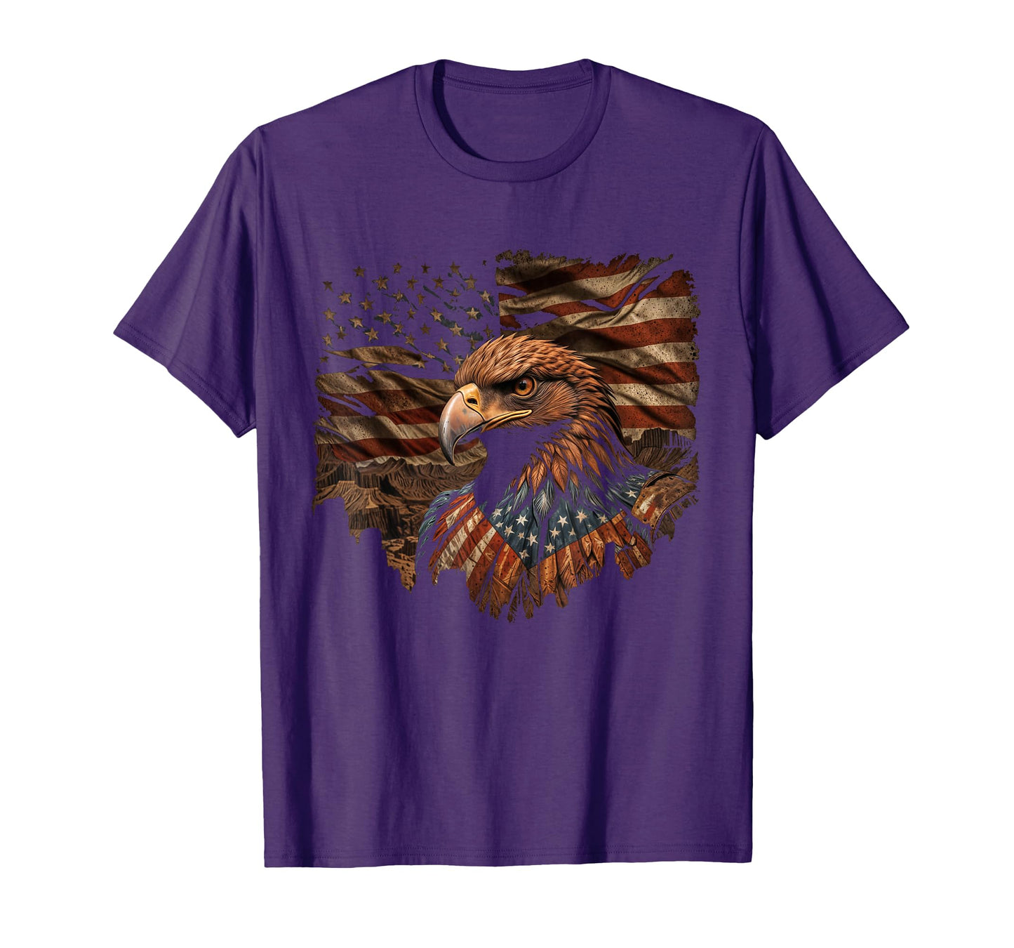 Eagle 4th Of July USA Flag Patriotic American Mens Womens T-Shirt