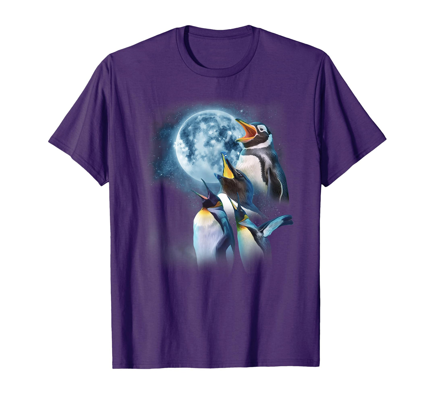 Funny Penguin Shirt - Howling at the Moon Funny Penguin T-Shirt