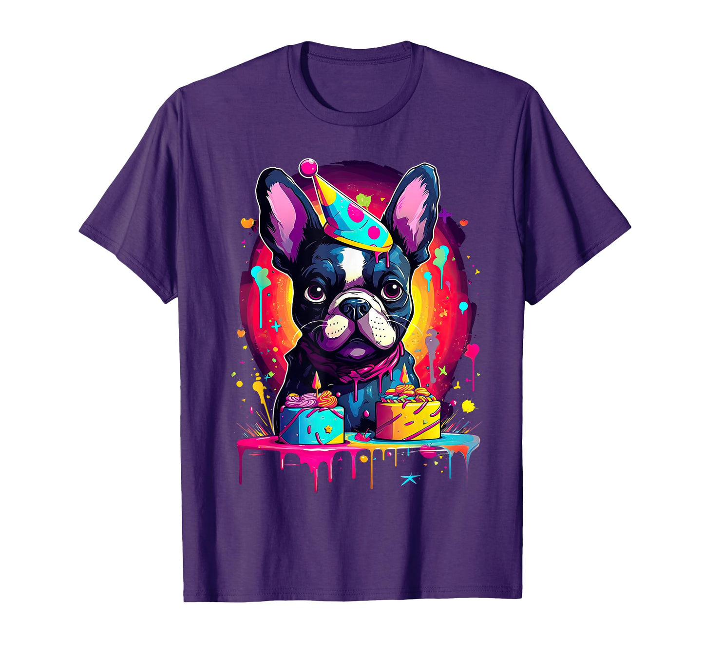 French Bulldog Dog Birthday Party Themed Mens Women T-Shirt