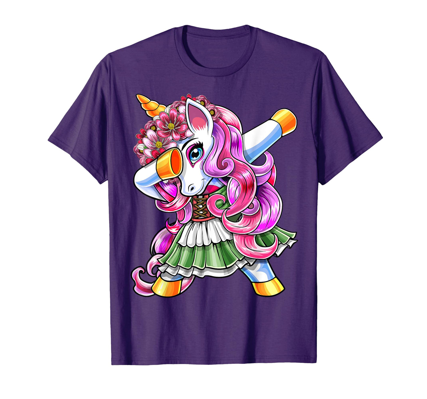 Dabbing Unicorn Oktoberfest Dirndl Bavarian Costume Shirt T-Shirt