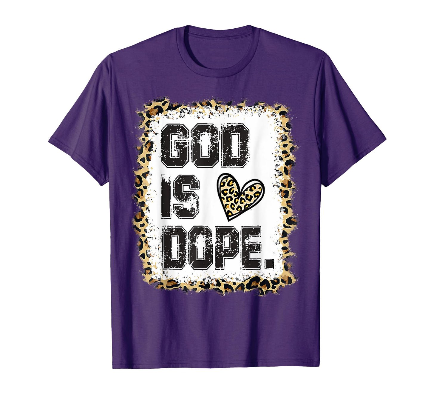 God Is Dope Leopard Pattern T-Shirt