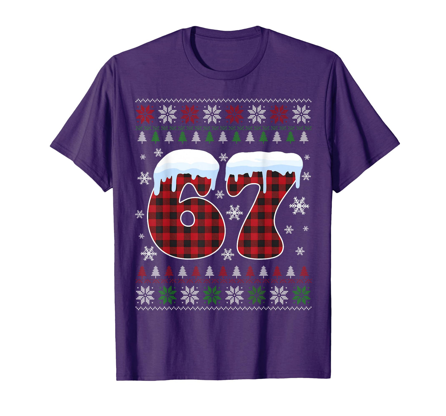 Funny 67 Six Seven Meme Brainrot Cringe Christmas Pajamas T-Shirt