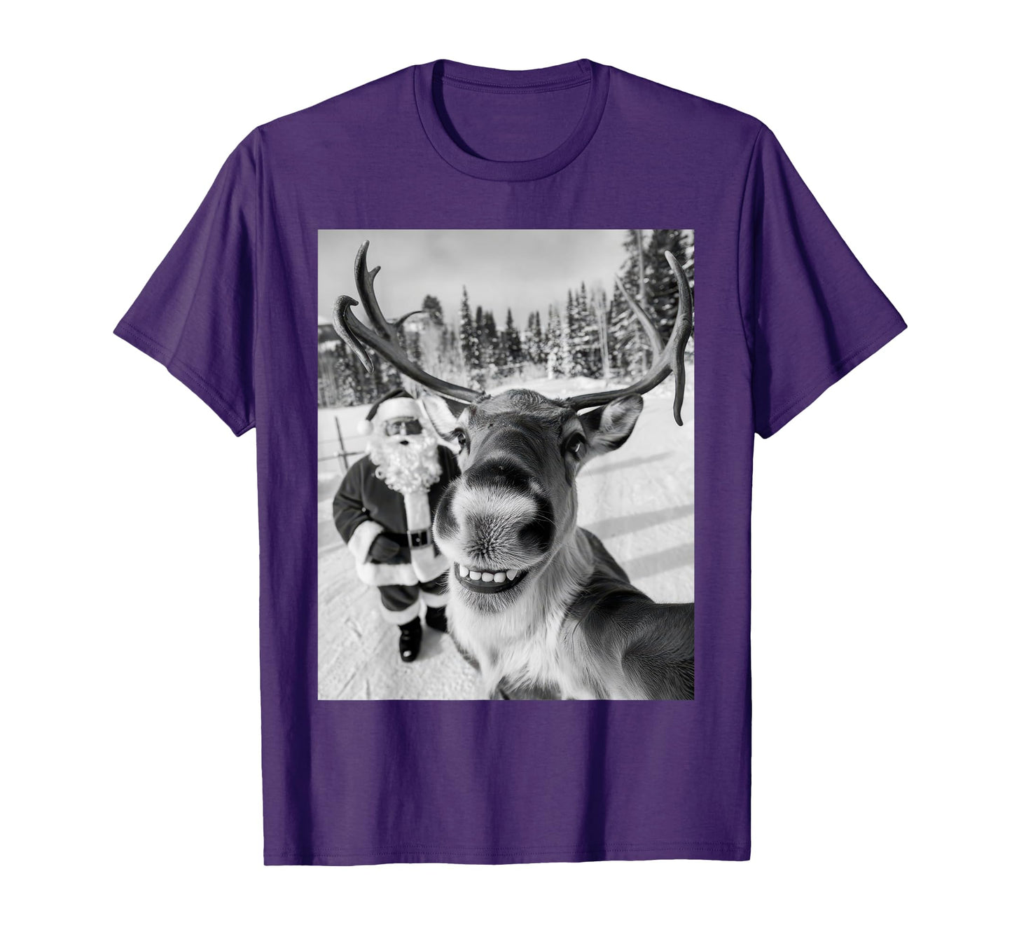 Reindeer Selfie Christmas Party Selfie Funny Reindeer Xmas T-Shirt