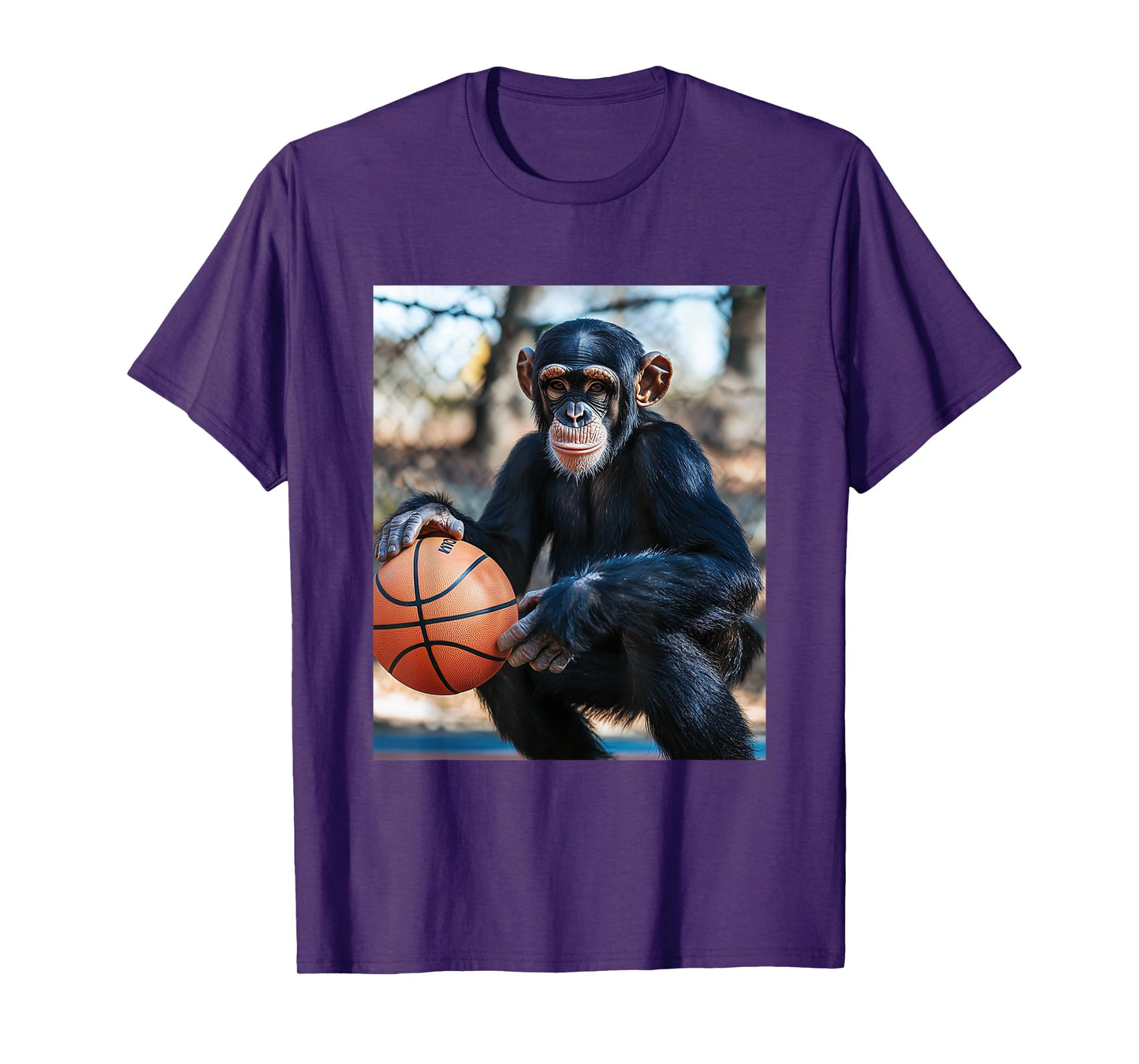 Chimpanzee Basketball Monkey Funny Graphic T-Shirt