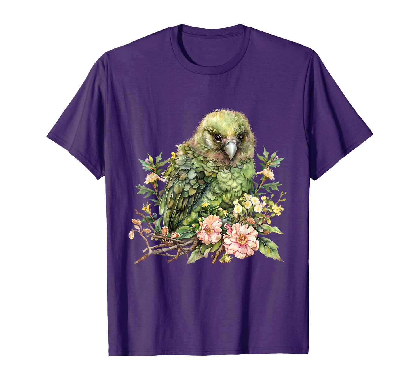 Kakapo Bird Wildlife Floral Drawing Jungle Kakapo Bird Lover T-Shirt