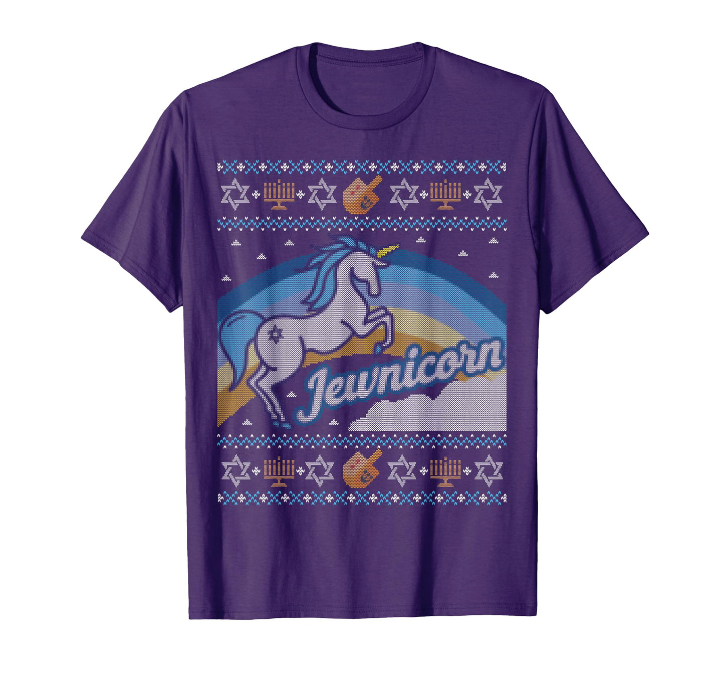 Funny Ugly Hanukkah Sweater Shirt Unicorn Jewnicorn T-Shirt