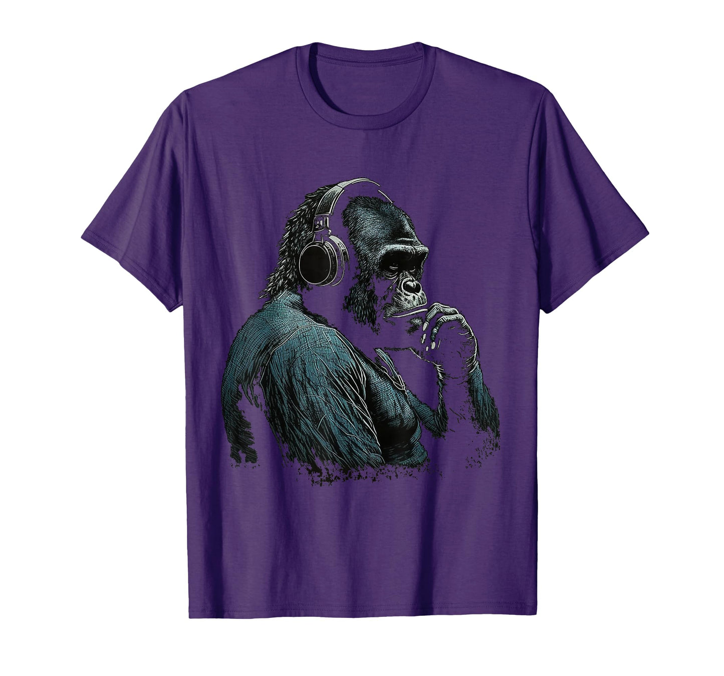 Gorilla Music Artwork Monkey Art Animal T-Shirt