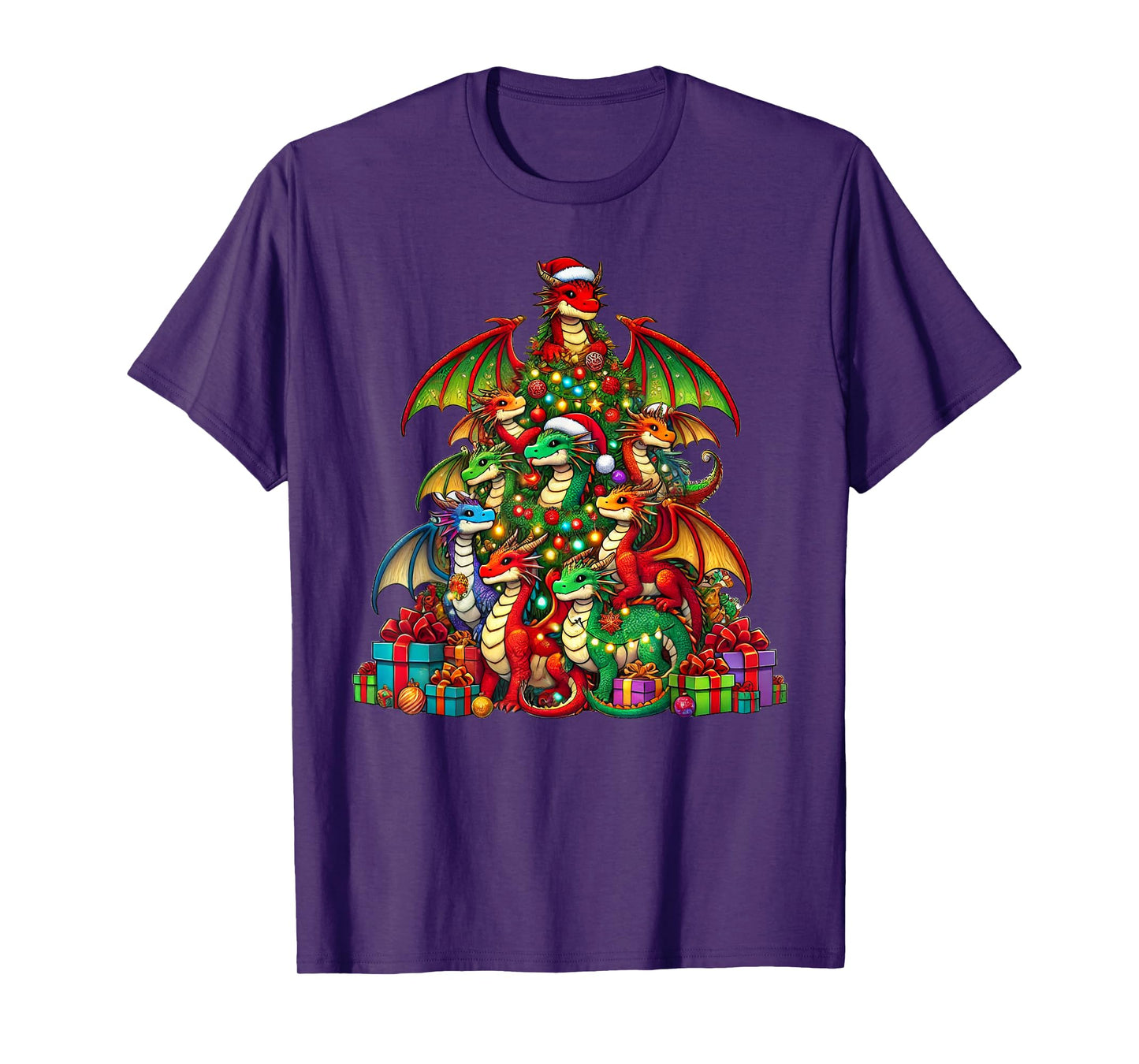 Dragon Christmas Tree Funny Dragon Xmas T-Shirt